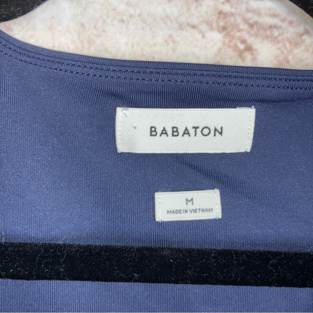 Aritzia Babaton Contour V-Neck Longsleeve Dress Total Eclipse Size Medium NEW - Picture 9 of 11